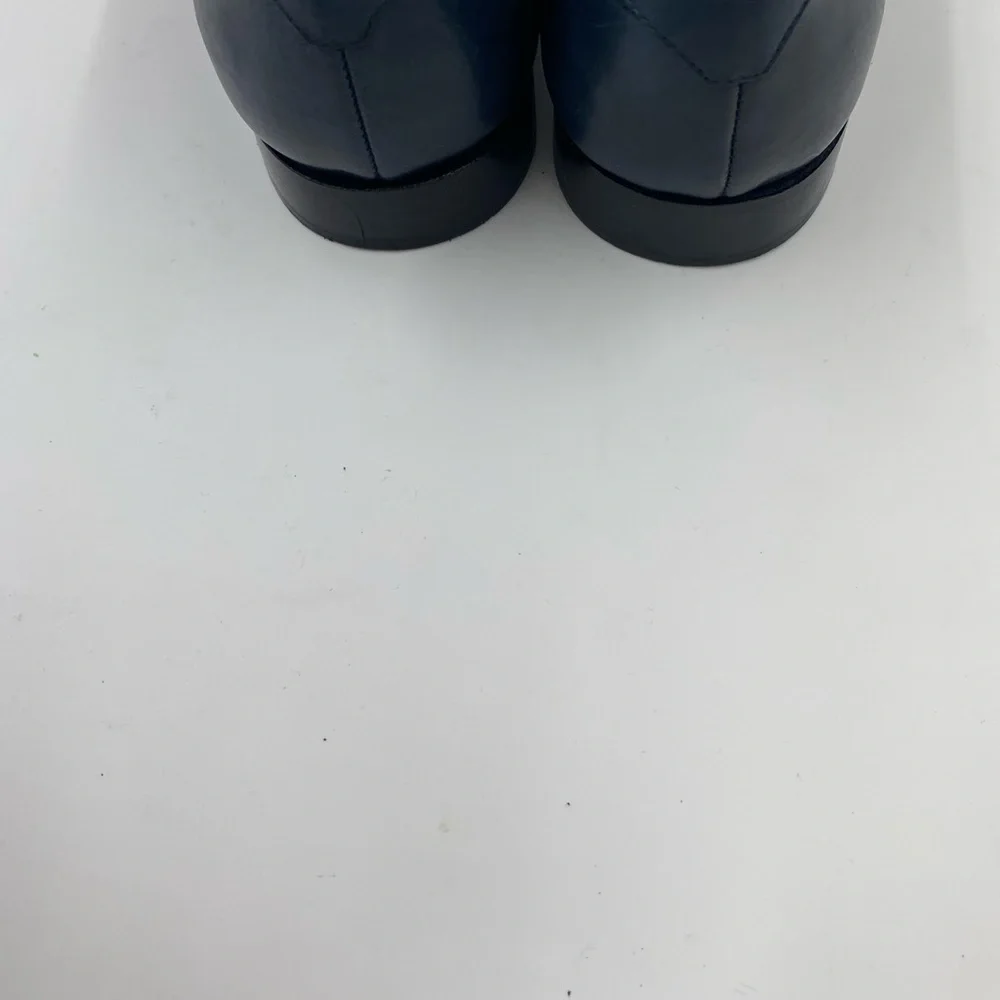 Classic Navy Leather Penny Loafers for Men
